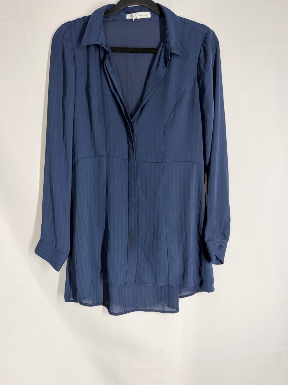 BCBGeneration Deep Blue Button-Down Blouse